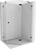 Mexen Lunar cabine de douche pentagonale pivotante droite 100 x 80 cm, transparent, noir - 831-100P-080L-70-00-P