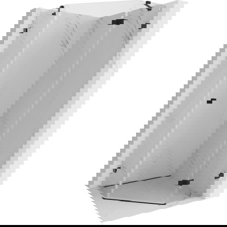 Mexen Lunar cabine de douche pentagonale pivotante droite 100 x 100 cm, transparent, noir - 831-100P-100L-70-00-P
