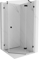 Mexen Lunar cabine de douche pentagonale pivotante droite 100 x 100 cm, transparent, noir - 831-100P-100L-70-00-P
