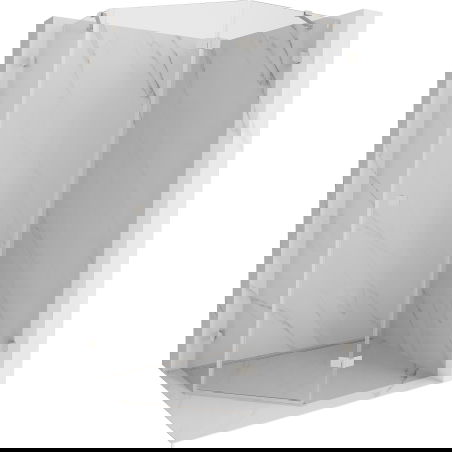 Mexen Lunar cabine de douche pentagonale ouvrante droite 90 x 80 cm, transparent, nickel brossé - 831-090P-080L-97-00-P