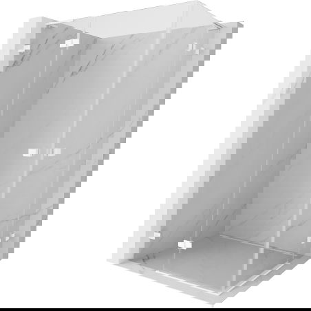 Mexen Lunar L Duo cabine de douche battante gauche 100 x 95 cm, transparente, blanche - 834L-100L-095P-20-00