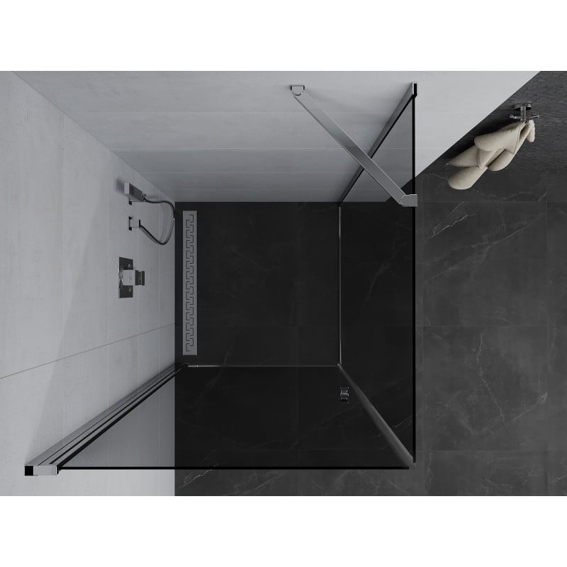 Mexen Pretoria cabine de douche pivotante 70 x 70 cm, graphite, chrome - 852-070-070-01-40
