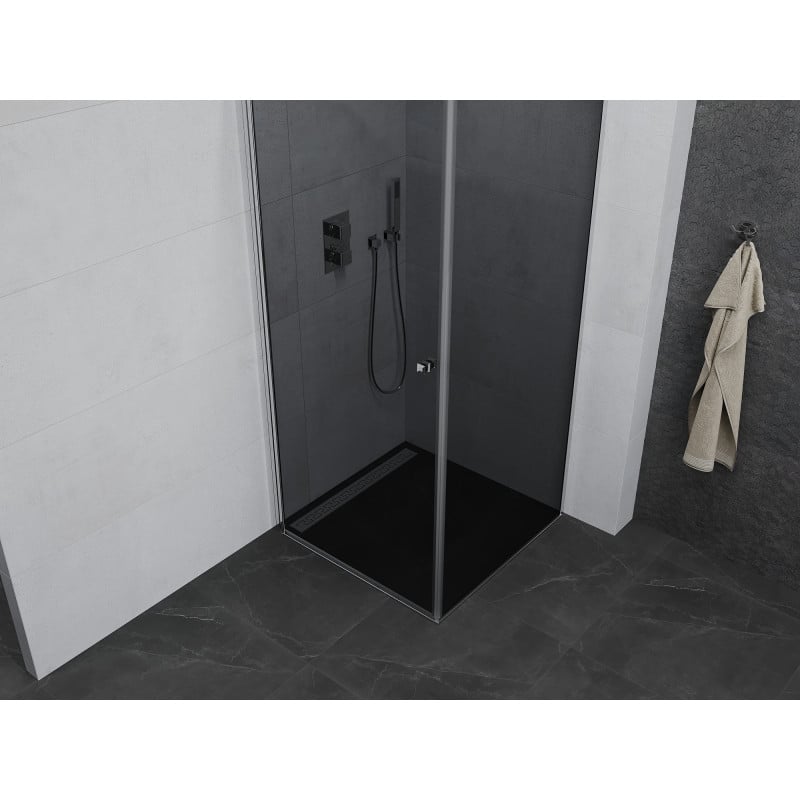 Mexen Pretoria cabine de douche pivotante 70 x 70 cm, graphite, chrome - 852-070-070-01-40