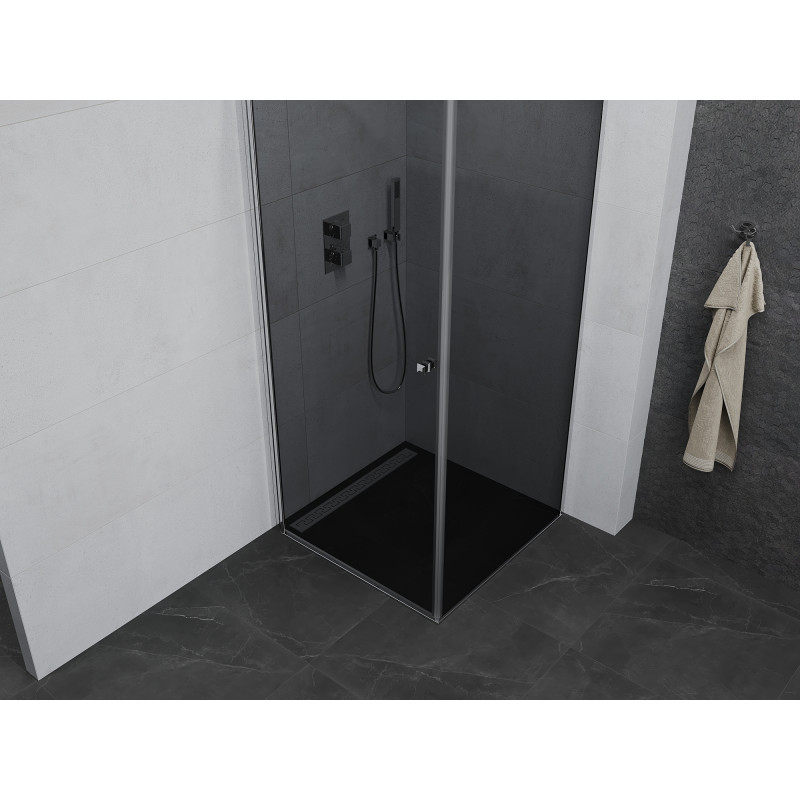 Mexen Pretoria cabine de douche pivotante 80 x 80 cm, graphite, chrome - 852-080-080-01-40