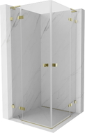 Mexen Lunar L Duo cabine de douche pivotante 110 x 110 cm, transparent, doré - 834L-110L-110P-50-00