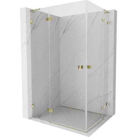Mexen Lunar L Duo cabine de douche pivotante gauche 115 x 110 cm, transparent, or - 834L-115L-110P-50-00