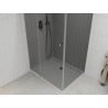 Mexen Roma cabine de douche pivotante 80 x 110 cm, graphite, chrome + receveur Flat, blanc - 854-080-110-01-40-4010
