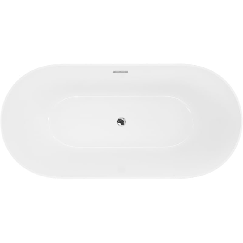Mexen Luna Slim baignoire autoportante 170 x 75 cm, blanche, trop-plein chrome - 52041707500-01