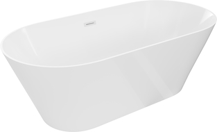 Mexen Luna Slim baignoire autoportante 170 x 75 cm, blanche, trop-plein blanc - 52041707500-20