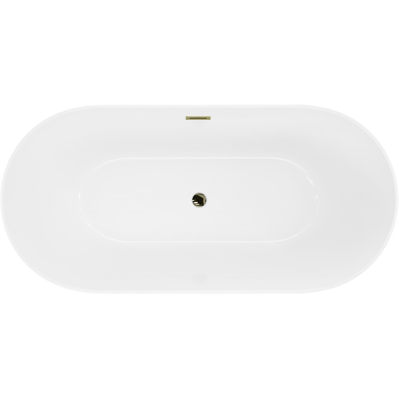 Mexen Luna Slim baignoire autoportante 170 x 75 cm, blanche, trop-plein doré - 52041707500-50