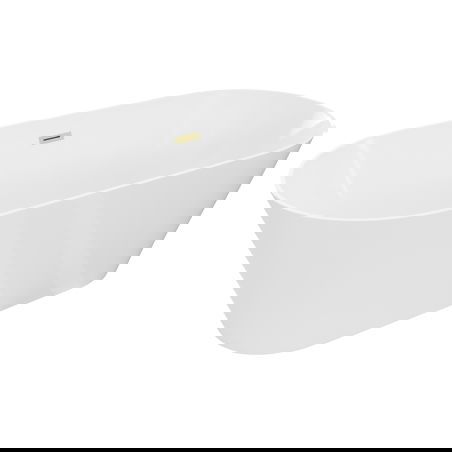 Mexen Luna Slim baignoire autoportante 170 x 75 cm, blanche, trop-plein doré brossé - 52041707500-55