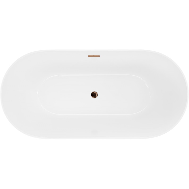 Mexen Luna Slim baignoire autoportante 170 x 75 cm, blanche, trop-plein or rose - 52041707500-60