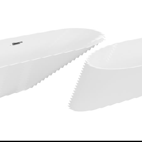 Mexen Luna Slim baignoire autoportante 170 x 75 cm, blanche, trop-plein gun metal - 52041707500-95