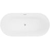 Mexen Luna Slim baignoire autoportante 170 x 75 cm, blanche, trop-plein nickel brossé - 52041707500-97