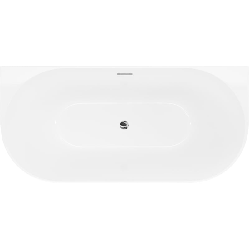 Mexen Oval Slim baignoire autoportante adossée 170 x 80 cm, blanche, trop-plein chromé - 52661708000-01