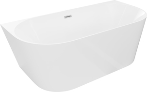 Mexen Oval Slim baignoire autoportante adossée 170 x 80 cm, blanche, trop-plein chromé - 52661708000-01