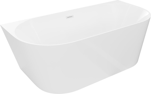 Mexen Oval Slim baignoire autoportante adossée 170 x 80 cm, blanche, trop-plein blanc - 52661708000-20