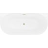 Mexen Oval Slim baignoire autoportante adossée 170 x 80 cm, blanche, trop-plein or brossé - 52661708000-55