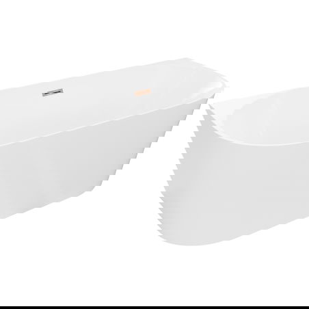 Mexen Oval Slim baignoire autoportante adossée 170 x 80 cm, blanche, trop-plein or rose - 52661708000-60