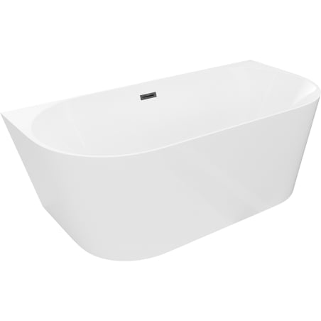 Mexen Oval Slim baignoire autoportante murale 170 x 80 cm, blanche, trop-plein noir - 52661708000-70