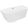 Mexen Oval Slim baignoire autoportante murale 170 x 80 cm, blanche, trop-plein noir - 52661708000-70