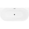 Mexen Oval Slim baignoire autoportante murale 170 x 80 cm, blanche, trop-plein noir - 52661708000-70
