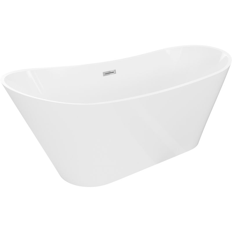Mexen Dora baignoire autoportante 150 x 75 cm, blanche, trop-plein chrome - 52071507500-01