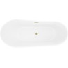 Mexen Dora baignoire autoportante 150 x 75 cm, blanche, trop-plein or brossé - 52071507500-55