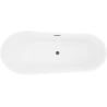 Mexen Dora baignoire autoportante 150 x 75 cm, blanche, trop-plein gris canon brossé - 52071507500-66