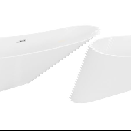 Mexen Dora baignoire autoportante 150 x 75 cm, blanc, trop-plein nickel brossé - 52071507500-97