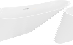 Mexen Dora baignoire autoportante 150 x 75 cm, blanc, trop-plein nickel brossé - 52071507500-97