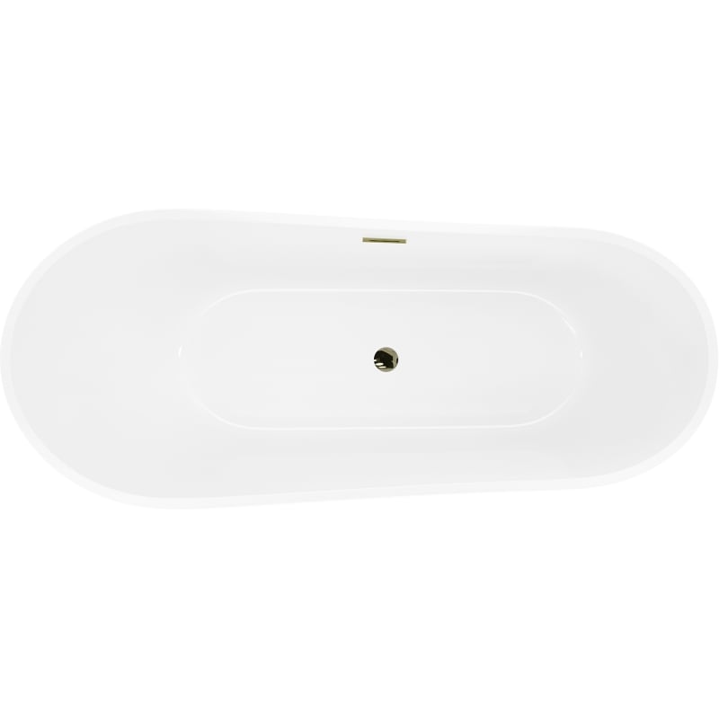 Mexen Dora baignoire autoportante 150 x 75 cm, blanc/noir, trop-plein doré - 52071507575-50