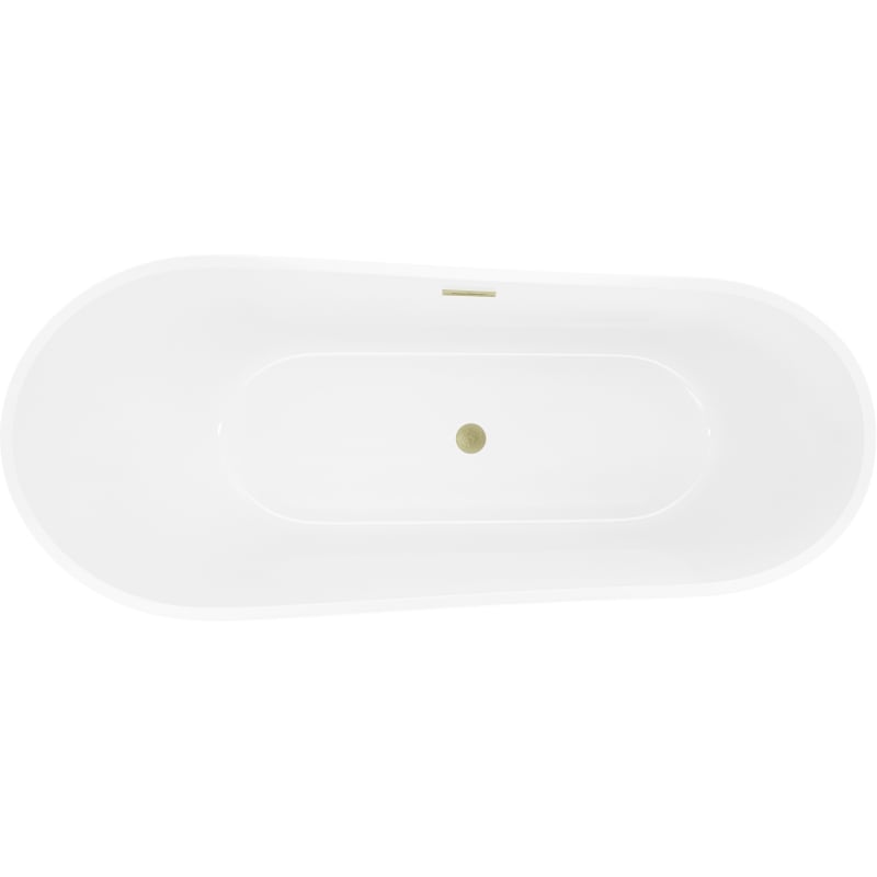 Mexen Dora baignoire autoportante 150 x 75 cm, blanche/noire, trop-plein doré brossé - 52071507575-55