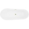 Mexen Dora baignoire autoportante 150 x 75 cm, blanche/noire, trop-plein doré brossé - 52071507575-55