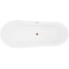 Mexen Dora baignoire autoportante 150 x 75 cm, blanc/noir, trop-plein en cuivre brossé - 52071507575-65