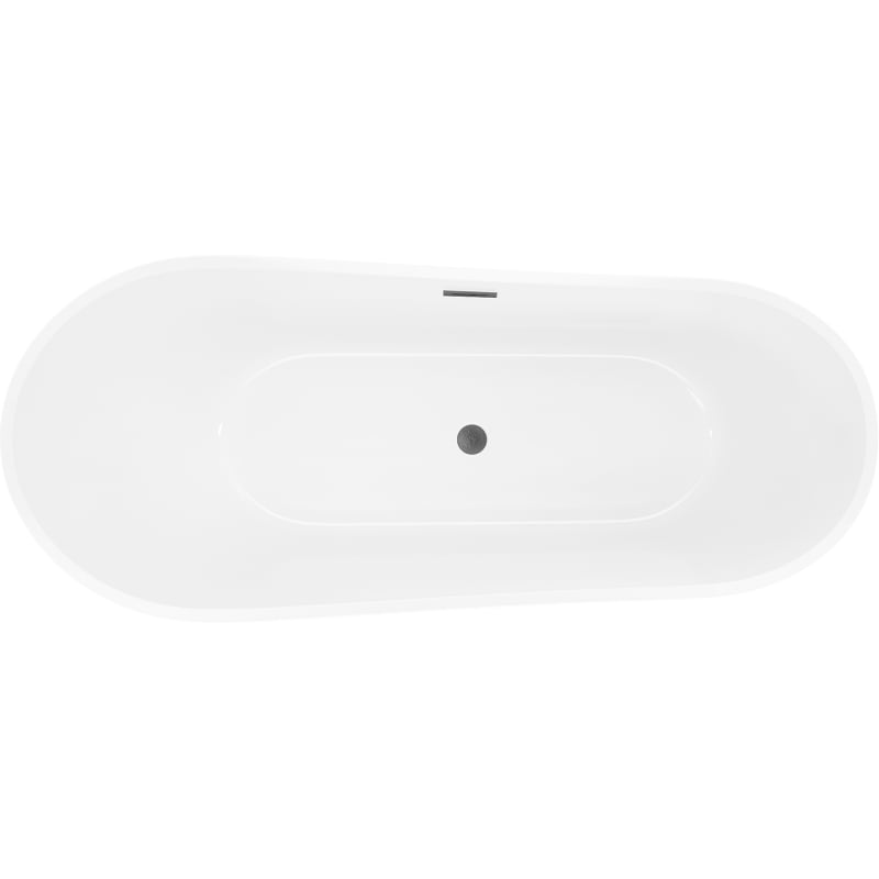 Mexen Dora baignoire autoportante 150 x 75 cm, blanc/noir, trop-plein gun gray brossé - 52071507575-66