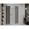 Mexen Roma cabine de douche pivotante 90 x 90 cm, graphite, chrome + receveur Flat, blanc - 854-090-090-01-40-4010