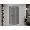 Mexen Roma cabine de douche pivotante 90 x 90 cm, graphite, chrome + receveur Flat, blanc - 854-090-090-01-40-4010