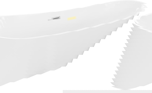 Mexen Dora baignoire autoportante 160 x 75 cm, blanche, trop-plein doré brossé - 52071607500-55