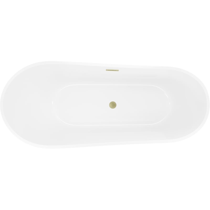 Mexen Dora baignoire autoportante 160 x 75 cm, blanche, trop-plein doré brossé - 52071607500-55