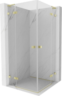 Mexen Lunar L Duo cabine de douche pivotante 85 x 85 cm, transparent, or brossé - 834L-085L-085P-55-00