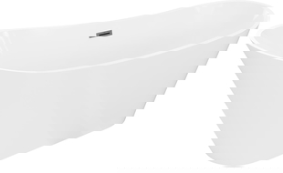 Mexen Dora baignoire autoportante 160 x 75 cm, blanche, trop-plein gris canon brossé - 52071607500-66