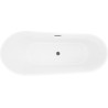 Mexen Dora baignoire autoportante 160 x 75 cm, blanche, trop-plein gris fusil brossé - 52071607500-66