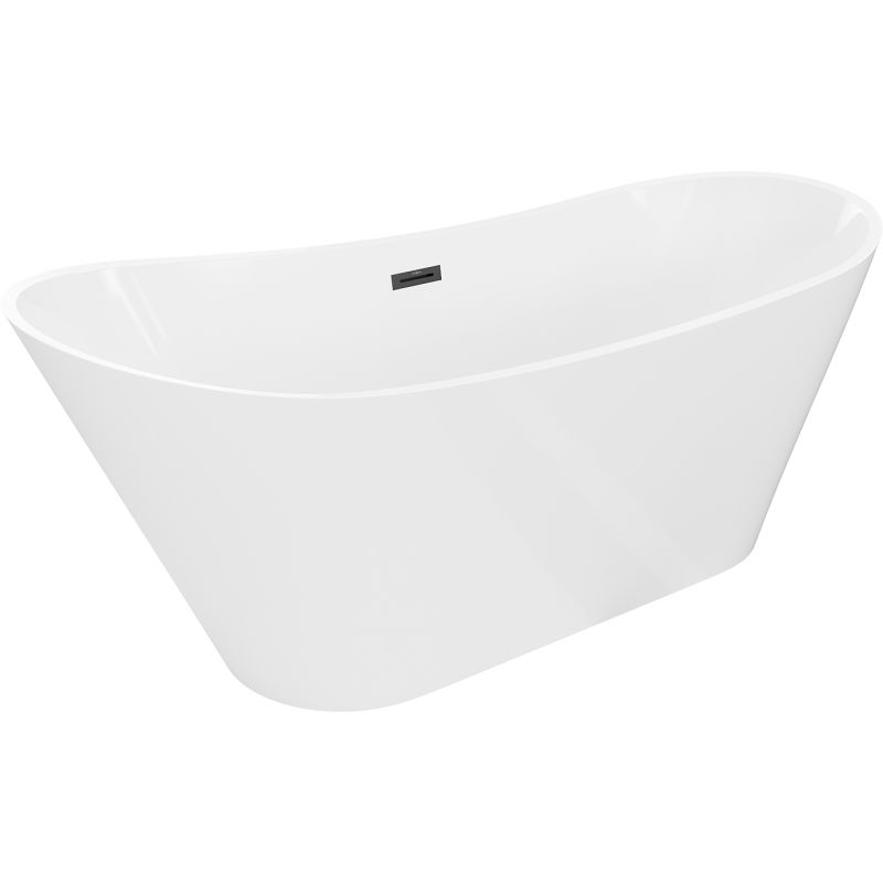 Mexen Dora baignoire autoportante 160 x 75 cm, blanche, trop-plein noir - 52071607500-70