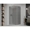Mexen Roma cabine de douche pivotante 90 x 110 cm, graphite, chrome + receveur plat, blanc - 854-090-110-01-40-4010