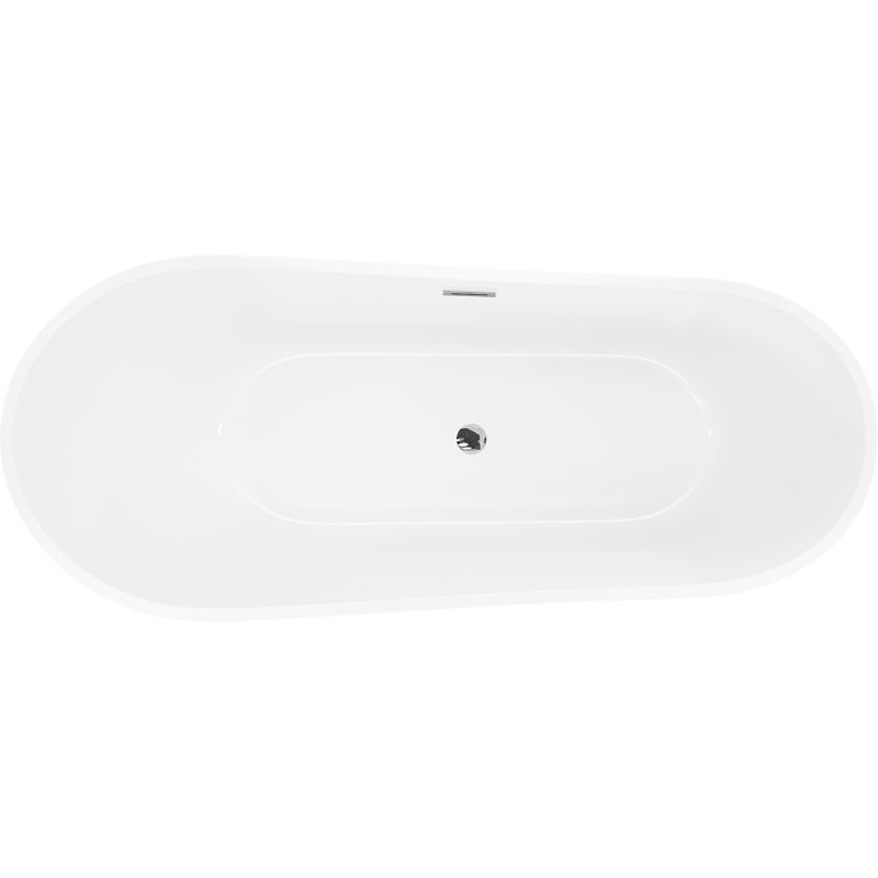 Mexen Dora baignoire autoportante 160 x 75 cm, blanc/noir, trop-plein chromé - 52071607575-01
