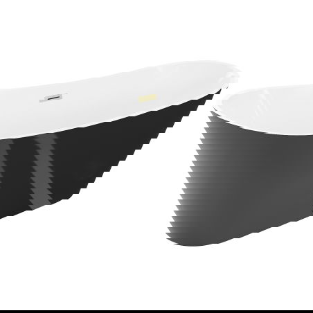 Mexen Dora baignoire autoportante 160 x 75 cm, blanc/noir, trop-plein or brossé- 52071607575-55