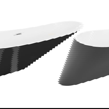 Mexen Dora baignoire autoportante 160 x 75 cm, blanche/noire, trop-plein en nickel brossé - 52071607575-97