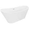 Mexen Dora baignoire autoportante 170 x 75 cm, blanche, trop-plein doré brossé - 52071707500-55