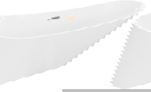 Mexen Dora baignoire autoportante 170 x 75 cm, blanche, trop-plein cuivre brossé - 52071707500-65